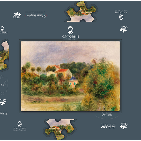 Houses in a Park (Maisons dans un parc) (1911) by Pierre-Auguste Renoir 100 Puzzle Schachtel 3D Modell