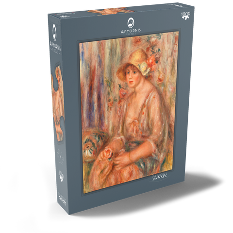 Woman in Muslin Dress (Femme en robe de mousseline) (1917) by Pierre-Auguste Renoir 1000 Puzzle Schachtel Ansicht2
