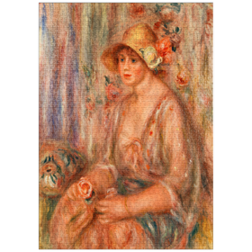Darstellung des Puzzle-Motivs Woman in Muslin Dress (1917) by Pierre-Auguste Renoir – Puzzleteile: 1000