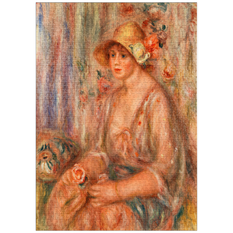 puzzleplate Woman in Muslin Dress (Femme en robe de mousseline) (1917) by Pierre-Auguste Renoir 1000 Puzzle