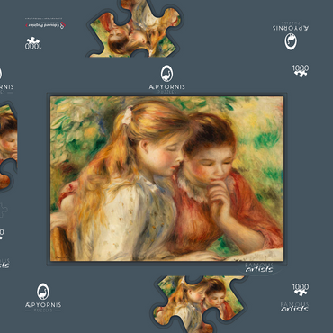 Reading (La Lecture) (1891) by Pierre-Auguste Renoir 1000 Puzzle Schachtel 3D Modell