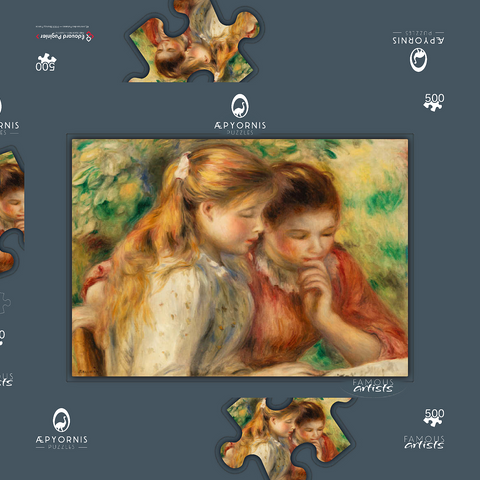 Reading (La Lecture) (1891) by Pierre-Auguste Renoir 500 Puzzle Schachtel 3D Modell