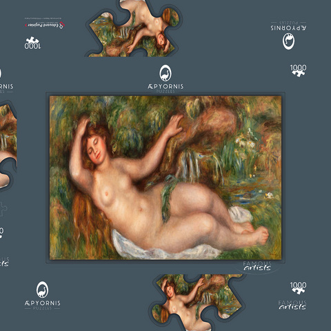 Reclining Nude (Femme nue couchée) (1910) by Pierre-Auguste Renoir 1000 Puzzle Schachtel 3D Modell