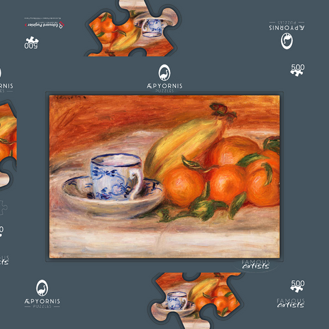 Oranges, Bananas, and Teacup (Oranges, bananes et tasse de thé) (1908) by Pierre-Auguste Renoir 500 Puzzle Schachtel 3D Modell