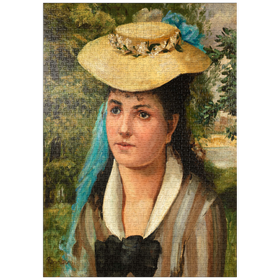 Darstellung des Puzzle-Motivs Lise in a Straw Hat (1866) by Pierre-Auguste Renoir – Puzzleteile: 1000