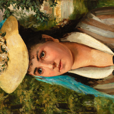 Lise in a Straw Hat (Jeune fille au chapeau de paille) (1866) by Pierre-Auguste Renoir 1000 Puzzle 3D Modell