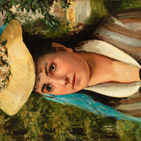 Lise in a Straw Hat (Jeune fille au chapeau de paille) (1866) by Pierre-Auguste Renoir 200 Puzzle 3D Modell