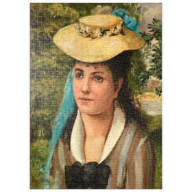 Darstellung des Puzzle Motivs Lise in a Straw Hat (1866) by Pierre-Auguste Renoir - Puzzleteile: 500