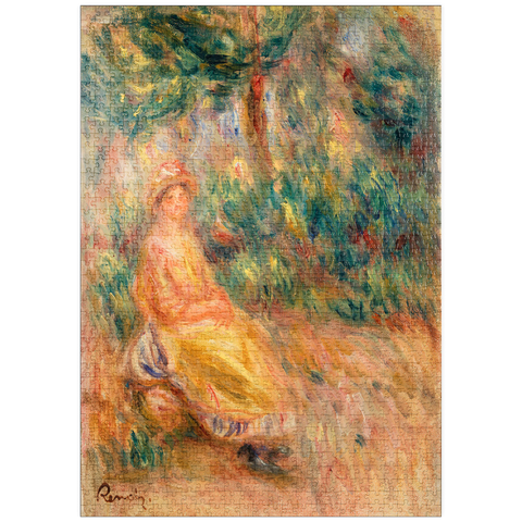 puzzleplate Woman in Pink and Yellow in a Landscape (Femme en rose et jaune dans un paysage) (1917–1919) by Pierre-Auguste Renoir 1000 Puzzle