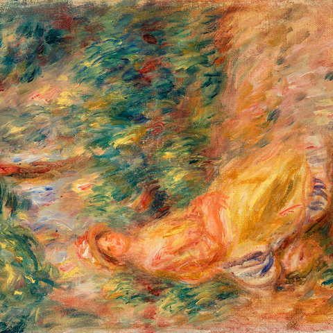 Woman in Pink and Yellow in a Landscape (Femme en rose et jaune dans un paysage) (1917–1919) by Pierre-Auguste Renoir 1000 Puzzle 3D Modell