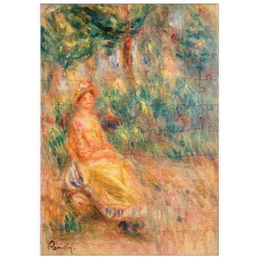 puzzleplate Woman in Pink and Yellow in a Landscape (Femme en rose et jaune dans un paysage) (1917–1919) by Pierre-Auguste Renoir 100 Puzzle