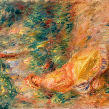 Woman in Pink and Yellow in a Landscape (Femme en rose et jaune dans un paysage) (1917–1919) by Pierre-Auguste Renoir 100 Puzzle 3D Modell
