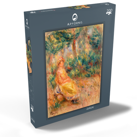 Woman in Pink and Yellow in a Landscape (Femme en rose et jaune dans un paysage) (1917–1919) by Pierre-Auguste Renoir 200 Puzzle Schachtel Ansicht2
