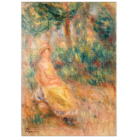 Darstellung des Puzzle-Motivs Woman in Pink and Yellow in a Landscape (1917-1919) by Pierre-Auguste Renoir – Puzzleteile: 200