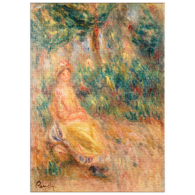 Darstellung des Puzzle-Motivs Woman in Pink and Yellow in a Landscape (1917-1919) by Pierre-Auguste Renoir – Puzzleteile: 500