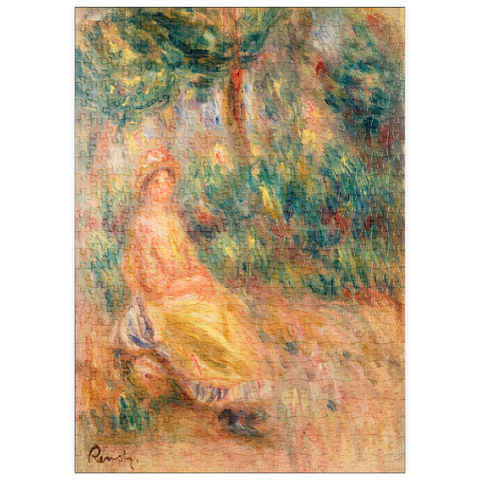 puzzleplate Woman in Pink and Yellow in a Landscape (Femme en rose et jaune dans un paysage) (1917–1919) by Pierre-Auguste Renoir 500 Puzzle