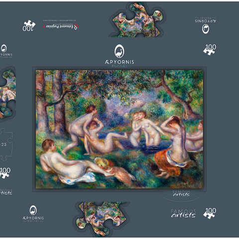 Bathers in the Forest (Baigneuses dans la forêt) (1897) by Pierre-Auguste Renoir 100 Puzzle Schachtel 3D Modell