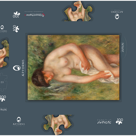 Bather Drying Herself (Baigneuse s'essuyant) (1901–1902) by Pierre-Auguste Renoir 100 Puzzle Schachtel 3D Modell