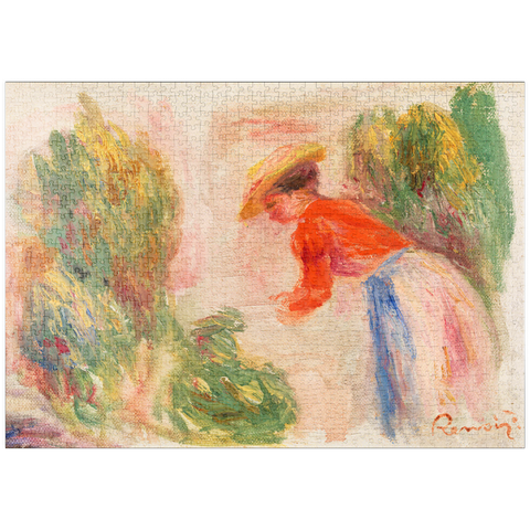 puzzleplate Woman Gathering Flowers (Femme cueillant des fleurs) (1906–1910) by Pierre-Auguste Renoir 1000 Puzzle