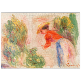 Darstellung des Puzzle Motivs Woman Gathering Flowers (1906-1910) by Pierre-Auguste Renoir - Puzzleteile: 500