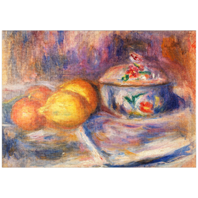 Darstellung des Puzzle Motivs Fruit and Bonbonnière (1915-1917) by Pierre-Auguste Renoir - Puzzleteile: 1000