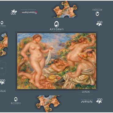 Composition, Five Bathers (Composition, cinq baigneuses) (1917–1919) by Pierre-Auguste Renoir 100 Puzzle Schachtel 3D Modell