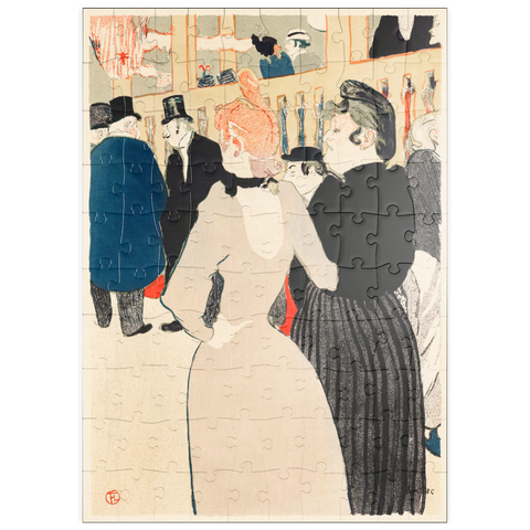puzzleplate At the Moulin Rouge: La Goulue and Her Sister (1892) by Henri de Toulouse–Lautrec 100 Puzzle