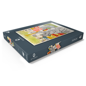 Darstellung des Puzzle Motivs Dance at the Moulin Rouge (1897) by Henri de Toulouse-Lautrec - Puzzleteile: 100