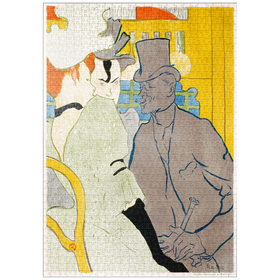 Darstellung des Puzzle-Motivs The Englishman at the Moulin Rouge (1892) by Henri de Toulouse-Lautrec – Puzzleteile: 1000