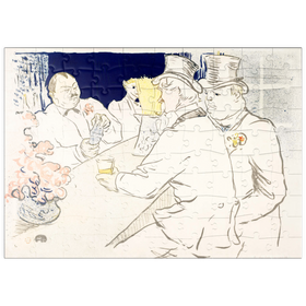 Darstellung des Puzzle Motivs The Irish and American Bar, Rue Royale (1896) by Henri de Toulouse-Lautrec - Puzzleteile: 100