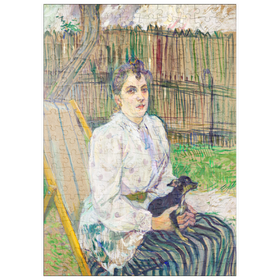 Darstellung des Puzzle Motivs Lady with a Dog (1891) by Henri de Toulouse-Lautrec - Puzzleteile: 200