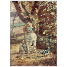 Darstellung des Puzzle-Motivs The Artist's Dog Flèche (ca.1881) by Henri de Toulouse-Lautrec – Puzzleteile: 1000