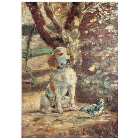 Darstellung des Puzzle Motivs The Artist's Dog Flèche (ca.1881) by Henri de Toulouse-Lautrec - Puzzleteile: 100