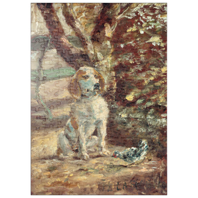 Darstellung des Puzzle Motivs The Artist's Dog Flèche (ca.1881) by Henri de Toulouse-Lautrec - Puzzleteile: 200