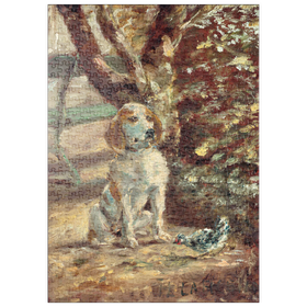 Darstellung des Puzzle Motivs The Artist's Dog Flèche (ca.1881) by Henri de Toulouse-Lautrec - Puzzleteile: 500