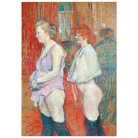 Darstellung des Puzzle Motivs Rue des Moulins (1894) by Henri de Toulouse-Lautrec - Puzzleteile: 100
