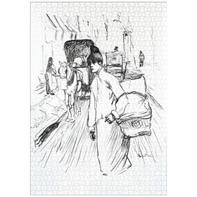 Darstellung des Puzzle-Motivs The Laundress (1888) drawing by Henri de Toulouse-Lautrec – Puzzleteile: 1000