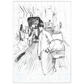 Darstellung des Puzzle Motivs The Laundress (1888) drawing by Henri de Toulouse-Lautrec - Puzzleteile: 100
