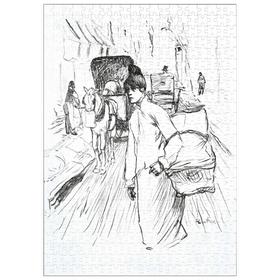 Darstellung des Puzzle Motivs The Laundress (1888) drawing by Henri de Toulouse-Lautrec - Puzzleteile: 500