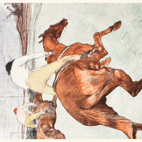 The Jockey (1899) by Henri de Toulouse–Lautrec 100 Puzzle 3D Modell