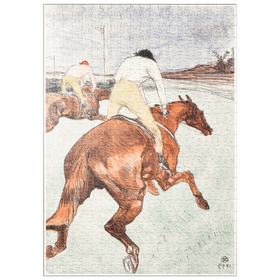 Darstellung des Puzzle Motivs The Jockey (1899) by Henri de Toulouse-Lautrec - Puzzleteile: 500