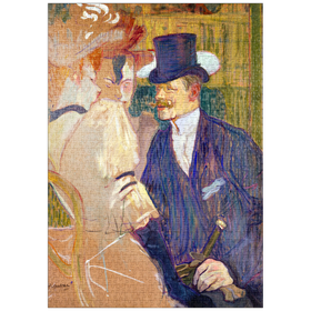 Darstellung des Puzzle-Motivs The Englishman (William Tom Warrener, 1861-1934) at the Moulin Rouge (1892) by Henri de Toulouse-Lautrec – Puzzleteile: 1000