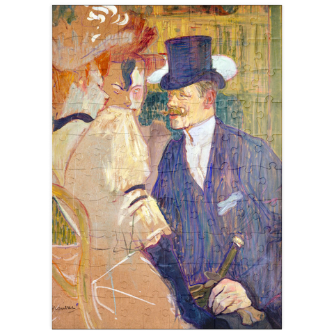 puzzleplate The Englishman (William Tom Warrener, 1861–1934) at the Moulin Rouge (1892) by Henri de Toulouse–Lautrec 100 Puzzle