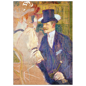 Darstellung des Puzzle Motivs The Englishman (William Tom Warrener, 1861-1934) at the Moulin Rouge (1892) by Henri de Toulouse-Lautrec - Puzzleteile: 200