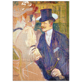 Darstellung des Puzzle Motivs The Englishman (William Tom Warrener, 1861-1934) at the Moulin Rouge (1892) by Henri de Toulouse-Lautrec - Puzzleteile: 500