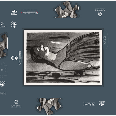 Le Café-concert: Mme. Abdala (1893) by Henri de Toulouse–Lautrec 200 Puzzle Schachtel 3D Modell