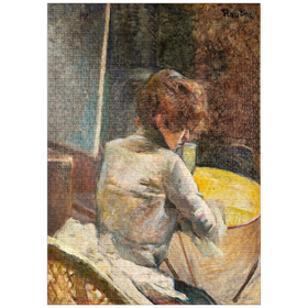 Darstellung des Puzzle-Motivs Waiting (ca.1887) by Henri de Toulouse-Lautrec – Puzzleteile: 1000