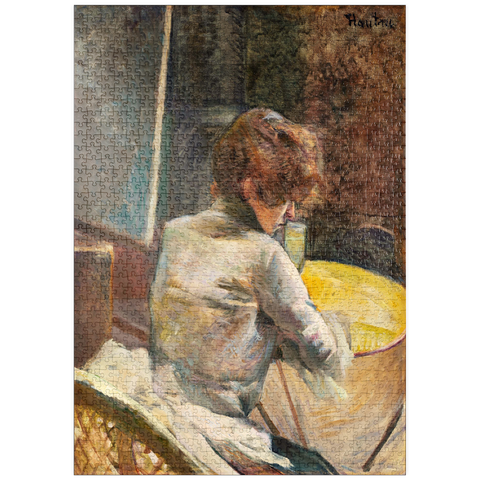 puzzleplate Waiting (ca.1887) by Henri de Toulouse–Lautrec 1000 Puzzle