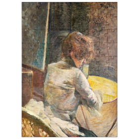 Darstellung des Puzzle Motivs Waiting (ca.1887) by Henri de Toulouse-Lautrec - Puzzleteile: 100