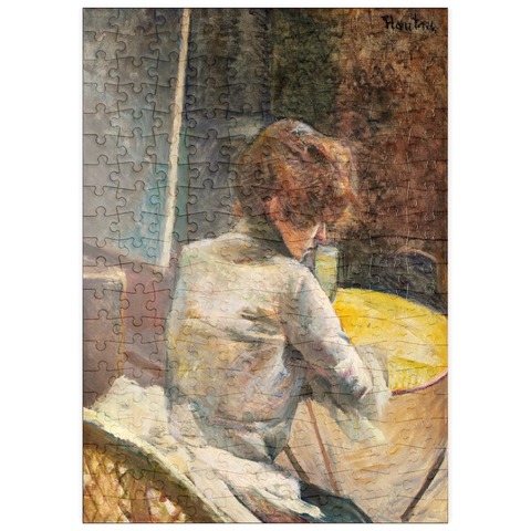 puzzleplate Waiting (ca.1887) by Henri de Toulouse–Lautrec 200 Puzzle